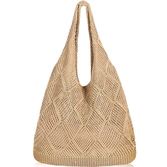 Crochet Bags, Beach Mesh Tote Bag Shoulder Shoing Handbag Casual xD - Picture 1 of 7